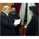 R&#233;union du Pr&#233;sident du Parlement Hell&#233;nique avec le Patriarche de J&#233;rusalem et de toute la Palestine M. Theophilos III